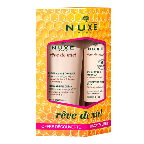 NUXE Rêve de Miel Hand Cream & Lip Stick Bundle NUXE Rêve de Miel Hand Cream & Lip Stick Bundle