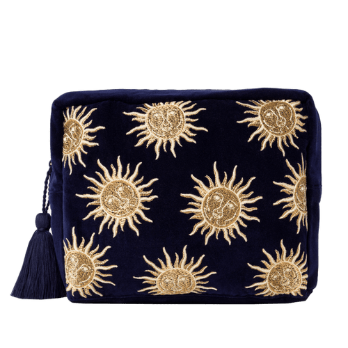 Elizabeth Scarlett Navy Sun Goddess Wash Bag