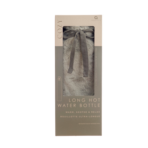 Aroma Home Grey Faux Fur Long Hot Water Bottle Aroma Home Grey Faux Fur Long Hot Water Bottle