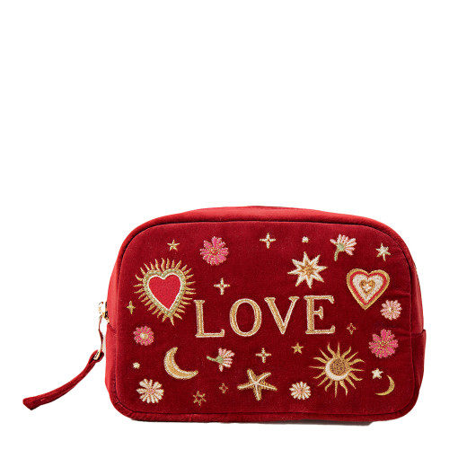 Elizabeth Scarlett Wildflower Dry Rose Velvet Makeup Bag | Bath
