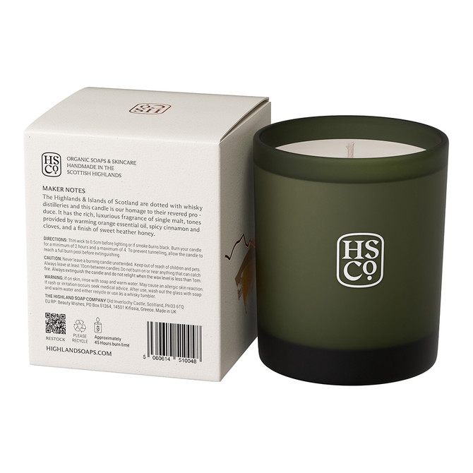 Highland Soap Company Whisky & Honey Soya Wax Candle