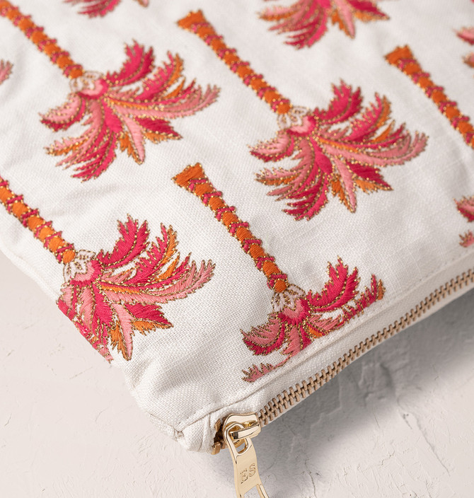 送関込【Elizabeth Scarlett】Sunrise Palms Everyday Pouch Elizabeth Scarlett Sunrise Palms Sea Salt Cotton Everyday