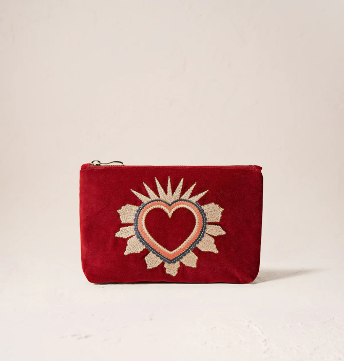 Elizabeth Scarlett Enchanted Heart Rouge Velvet Mini Pouch | Bath