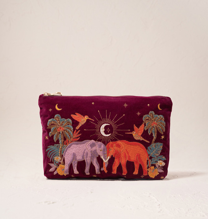 Elizabeth Scarlett Enchanted Elephant Ruby Velvet Everyday Pouch