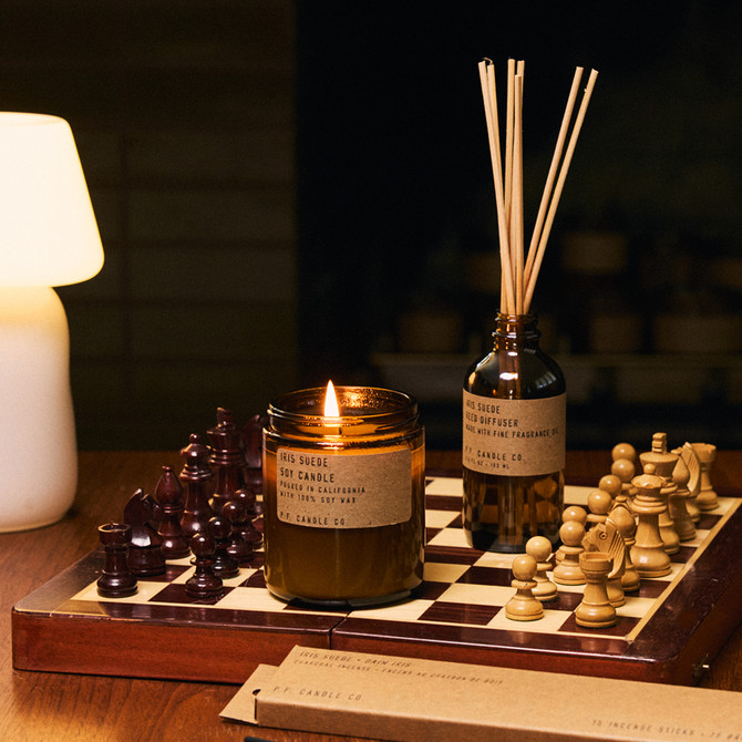 PF Candle Co Iris Suede Standard Soy Candle