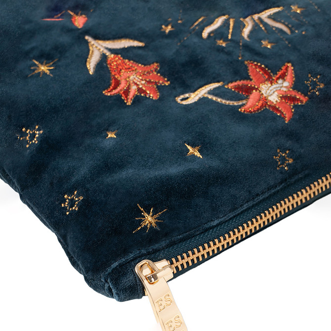 Elizabeth Scarlett Winter Goddess Ink Blue Velvet Everyday Pouch