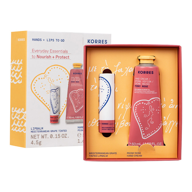 Korres Peony Rose Hand Cream & Mediterranean Grape Lip Balm