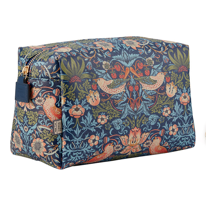 William Morris At Home Strawberry Thief Large Wash Bag Blue