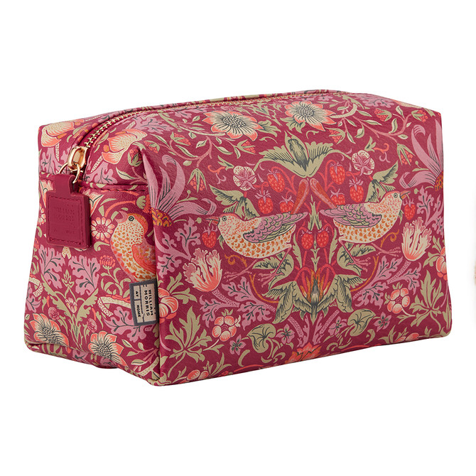 William Morris At Home Strawberry Thief Medium Wash Bag Red