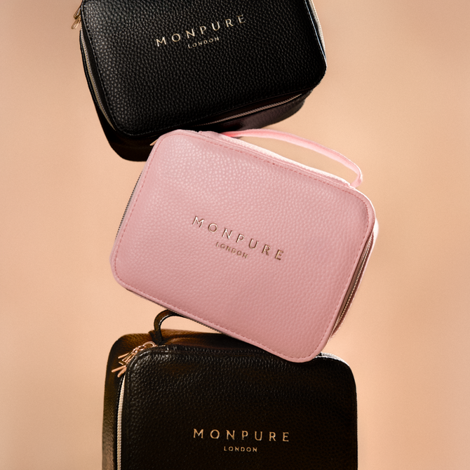 MONPURE Vegan Leather Beauty Case - Black