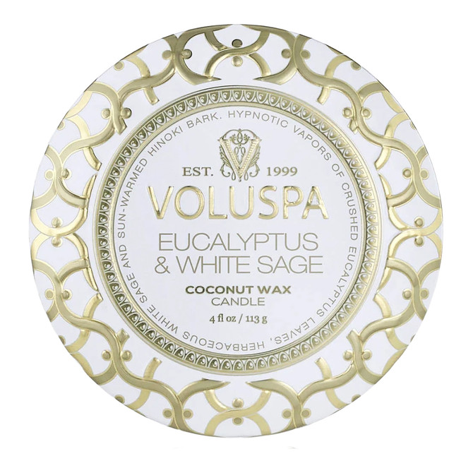 Voluspa Eucalyptus & White Sage Mini Tin Candle