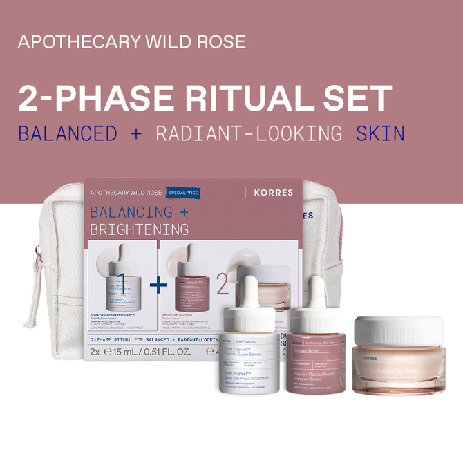 KORRES Apothecary Wild Rose Balancing & Brightening Skincare Set (Worth £75)