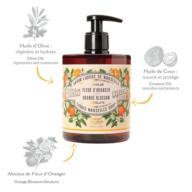 Panier des Sens Orange Blossom Marseille Liquid Soap 500ml
