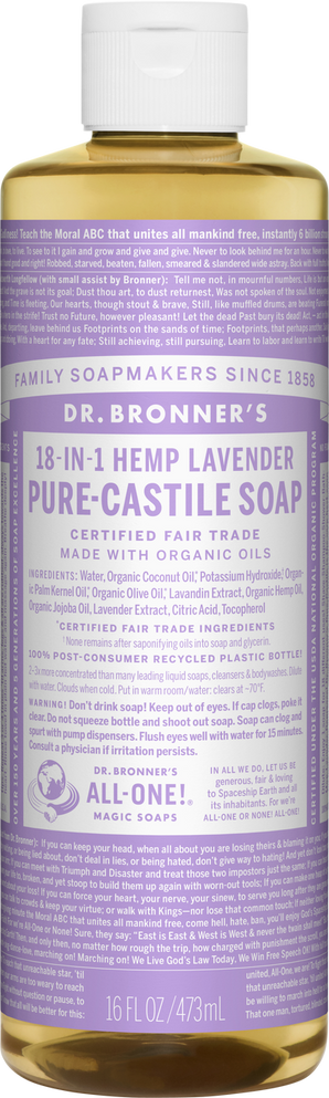 Dr Bronner 18-in-1 Hemp Lavender Pure-Castile Soap - 946ml