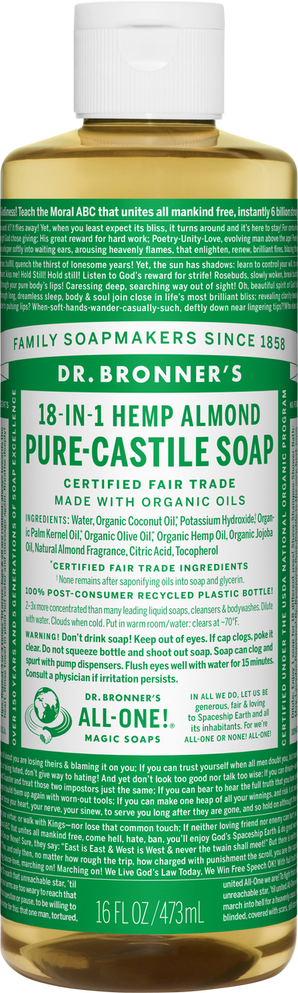 Dr Bronner's 18-in-1 Hemp Almond Pure-Castile Soap - 946ml