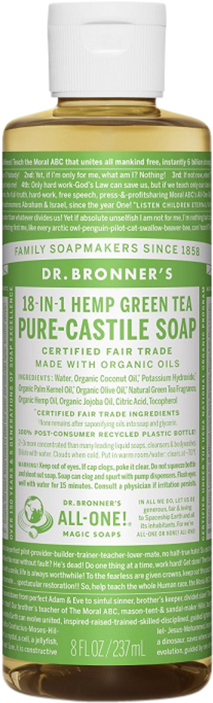 Dr Bronner's 18-in-1 Hemp Green Tea Pure-Castile Soap - 237ml