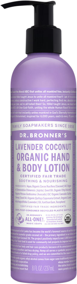Dr Bronner's Organic Lavender Coconut Hand & Body Lotion 236ml