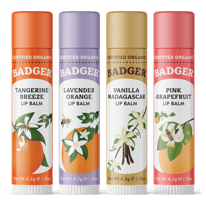 Badger Balm Classic Lip Balm Gold Pack