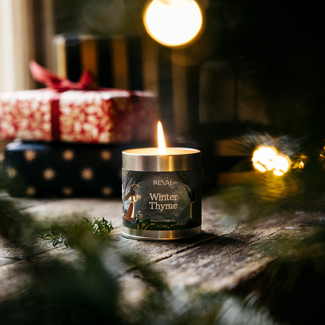 St Eval Winter Thyme Christmas Tin Candle