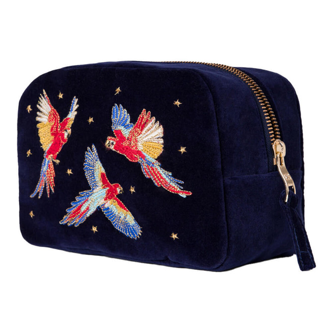 Elizabeth Scarlett Navy Parrot Cosmetics Bag