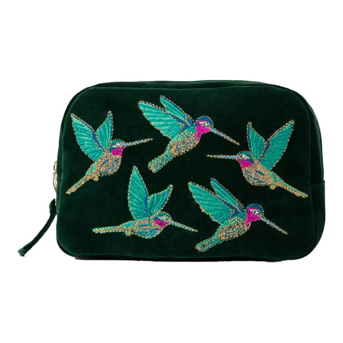 Elizabeth Scarlett Forest Hummingbird Cosmetic Bag