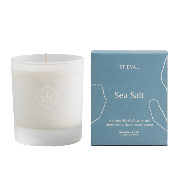 St Eval Sea Salt Lamorna Glass Candle