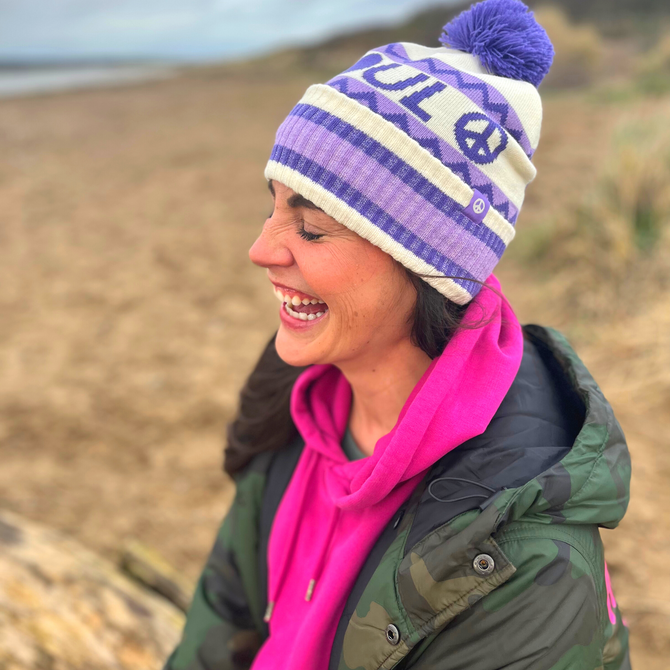 Ski Sunday Lilac & Cream Bobble Hat