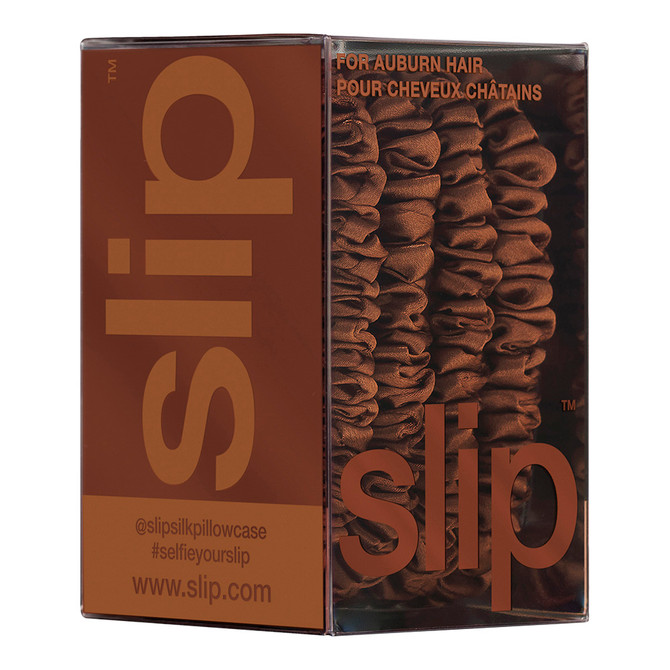 Slip Pure Silk Back To Basics Skinny Scrunchies Auburn 