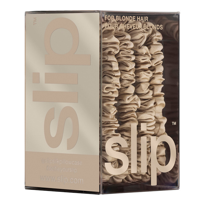 Slip Pure Silk Back To Basics Skinny Scrunchies Blonde