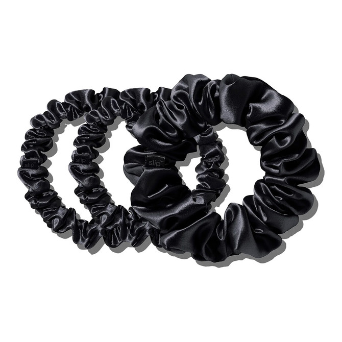 Slip Pure Silk Back to Basics Assorted Scrunchie Set Black