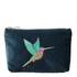 Elizabeth Scarlett Hummingbird Ink Blue Velvet Mini Pouch