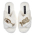 Laines London Classic White Wedding Slipper Mrs & Champagne US 7-8