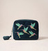 Elizabeth Scarlett Hummingbird Ink Blue Velvet Wash Bag