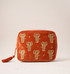 Elizabeth Scarlett Golden Elephants Rust Velvet Wash Bag