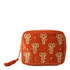 Elizabeth Scarlett Golden Elephants Rust Velvet Wash Bag