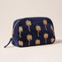 Elizabeth Scarlett Gold Palm Velvet Makeup Bag - Navy