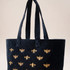 Elizabeth Scarlett Honey Bee Velvet Tote - Charcoal