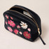 Elizabeth Scarlett Wildflower Charcoal Velvet Makeup Bag
