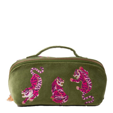 Elizabeth Scarlett Wild Tiger Fern Green Velvet Open Flat Makeup
