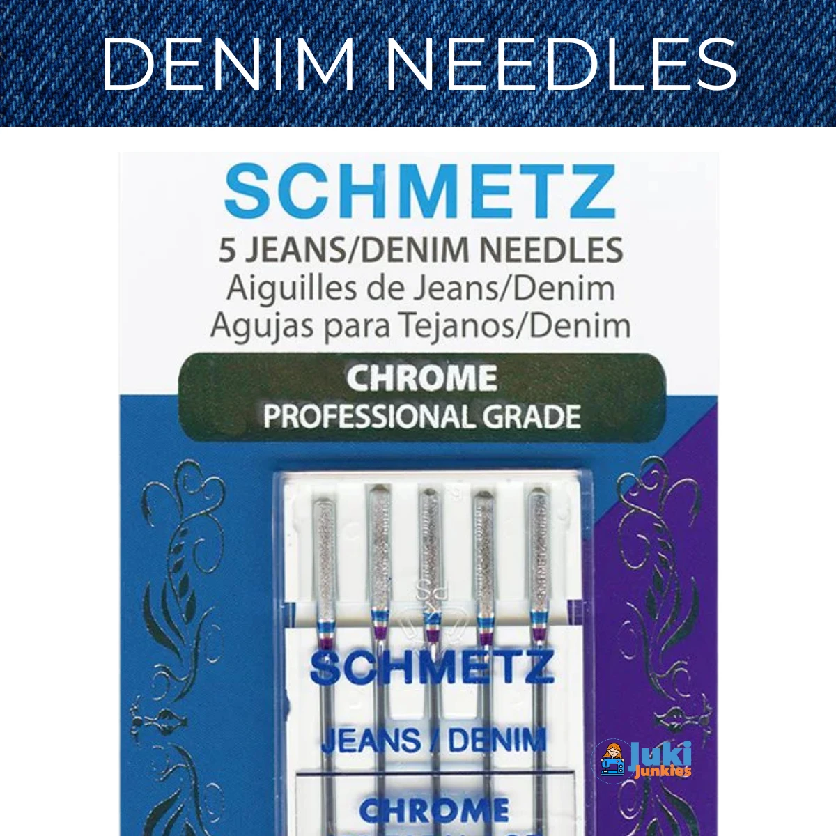 Schmetz Jeans/Denim Chrome Needles 5 Pack - Janome Junkies