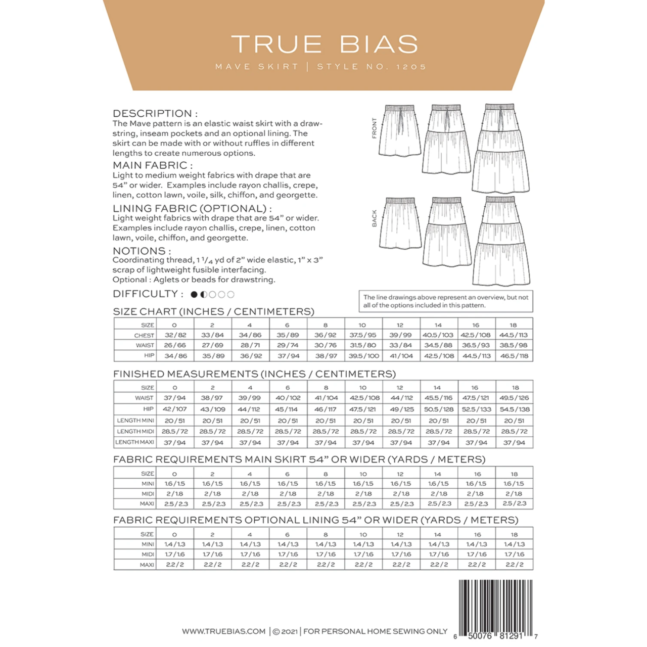 Mave Skirt Pattern | Elastic Waist Skirt with Pockets & Ruffle Options ...