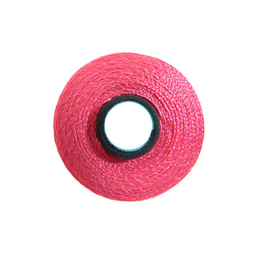 Close-up of a Glide 40 weight polyester thread bobbin in Rhododendron, size L, with 72 yards of thread.