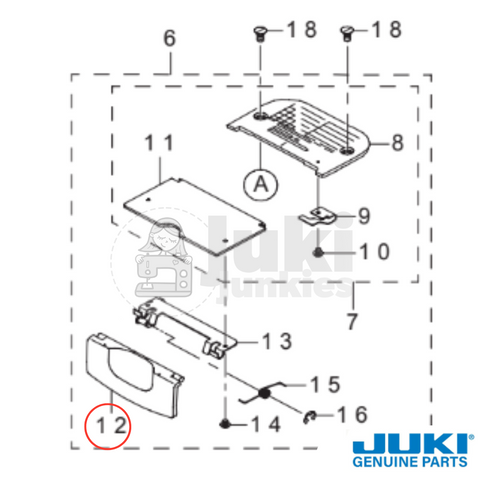 Plastic Side Cover Plate for Juki TL Machines #A1112D98000
