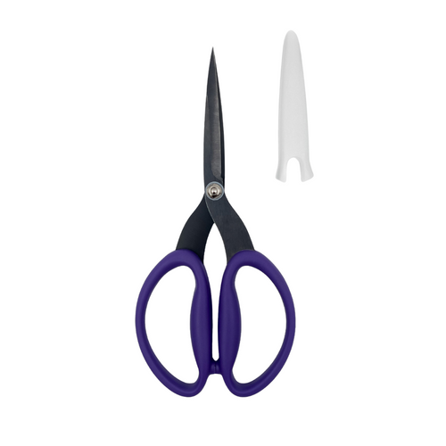 Karen Kay Buckley large 7 and a half inch purple scissors on display