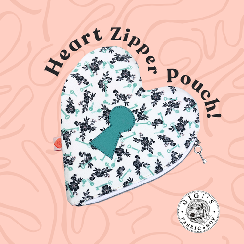 Heart Zipper Pouch PDF Pattern (Downloadable PDF)
