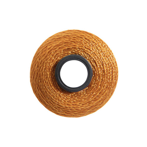 Close-up of a Glide 40 weight polyester thread bobbin in Desert Sunset, size L, with 72 yards of thread.