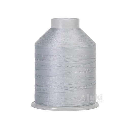 Close-up of a 2,175-yard spool of bonded nylon Tex 45 thread in Hoover Grey, showing its smooth, glossy finish.