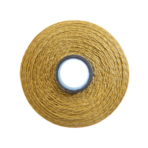 Close-up of a Magna-Quilt 50 weight cotton bobbin, size M, in Cleopatra, with 132 yards of thread.