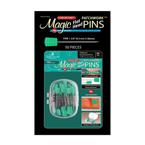 Magic Flat Head Patchwork Pins Fine 50pc