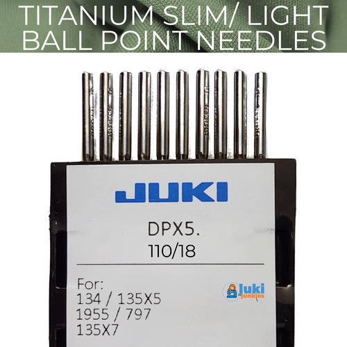 Juki Titanium Slim/Light Ball Point Longarm Needles 110/18